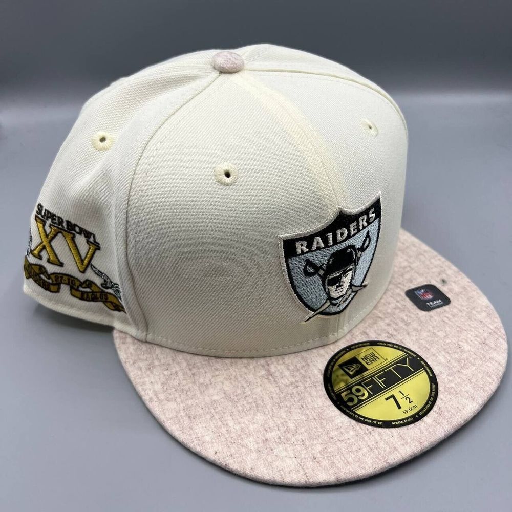 Las Vegas Raiders Hat Men 7 1/2 Superbowl XV 59Fifty New Era Fitted Cap New